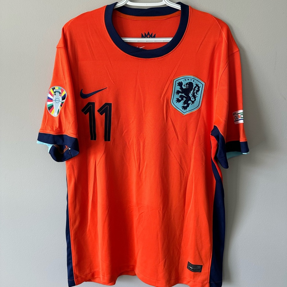 Cody Gakpo Netherland Euro 2024 New Men’s Home Orange Soccer Jersey